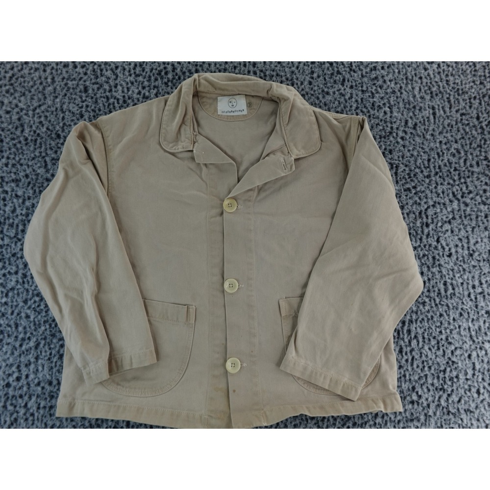OLDERBROTHER Work Jacket Chore Coat Beige‎ XXS Organic Cotton Japanese